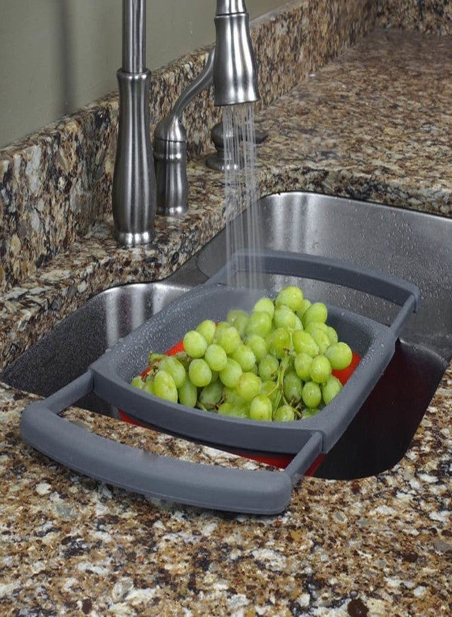 VIHAX Food Drying Rack - Over The Sink Multipurpose Food and Vegetable Strainers, Drain Board Colander Mat and Dry Food Organizer, for Food (Multi Colord) - Image 3